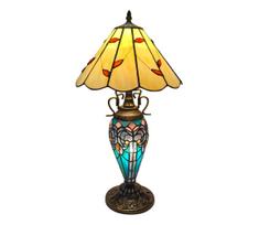 Brilagi - Tiffany vitražinė stalinė lempa FOLIA 1xE27/60W/230V + 1xE14/40W