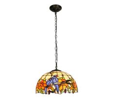Brilagi - Tiffany vitražinis liustras ant grandinės JUNGLE 1xE27/60W/230V skersmuo 40 cm