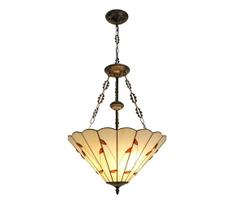 Brilagi - Tiffany vitražinis liustras ant grandinės FOLIA 3xE27/60W/230V, skersmuo 50 cm