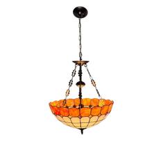 Brilagi - Tiffany vitražinė liustra ant grandinės SIENNA 3xE27/60W/230V, skersmuo 50 cm