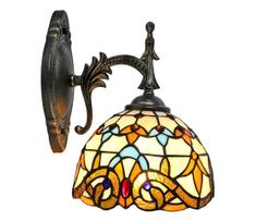 Brilagi - Tiffany vitražinė sieninė lempa MIRABELLA 1xE14/40W/230V