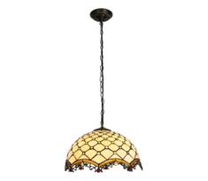 Brilagi - Tiffany vitražinis pakabinamas šviestuvas ant grandinės, dramblio kaulo, 1xE27/60W/230V, Ø 40 cm