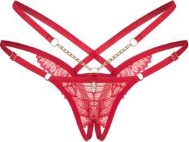 Obsessive Matildea raudonos siaurikės atviru tarpkoju - L/XL