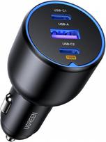 UGREEN 130W 12-24V USB-A + 2xUSB-C QC3.0 PD3.0 automobilinis įkroviklis
