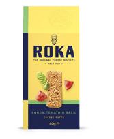 Sūrio trapučiai ROKA Gouda, su pomidorais ir baziliku, 60 g