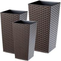 3x sodo gėlių vazonų rinkinys + Mocha įdėklas