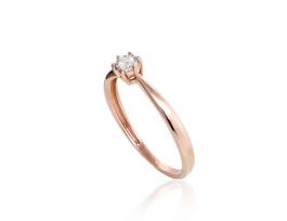 Auksinis žiedas su deimantais Diamond Sky "Solitaire" iš raudono, 585 prabos aukso, 17.5
