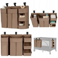Vaikiškos lovytės šoninis organizatorius Lionelo Sidepocket Large Beige