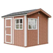 Aukščiausios kokybės sodo namelis 5,9 m² - A252x250x294 cm - su grindimis ir bitumine danga - TIMBELA M913-REDWOOD RED