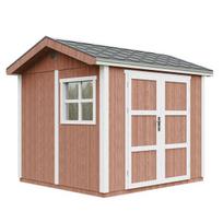Aukščiausios kokybės sodo namelis 5,9 m² - A252x250x294 cm - su grindimis ir bitumine danga - TIMBELA M913A-REDWOOD RED