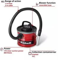 Dulkių siurblys Einhell Tc-av 1830 D pelenų siurblys, 18l