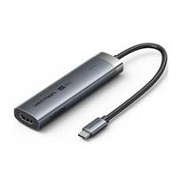 Vention 5in1 Usb-c stotelė: 100w Pd, 4k@60hz, 5gbps, Sidabrinė