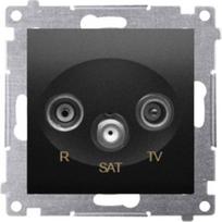 Simon 54 Anteninio Lizdo R-tv-sat Galinis Matinis Juodas Dask.01/49