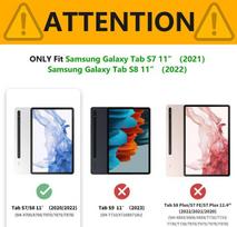Casafuny dėklas, skirtas Samsung Galaxy Tab S8 11 colių 2022 / Tab S7 11 colių 2020, Pu odinis planšetinio kompiuterio apsauginis dėklas su S Pen laikikliu, automobilinis miego/budėjimo planšetinio kompiuterio dangtelis, skirtas Samsung Tab S8/tab S7, žal