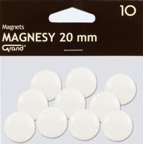 Balti magnetukai Grand 20mm, 10 vnt.