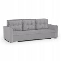 Sofa-lova FOLLER, 3 vietų, pilki audiniai, miego funkcija, patalynės dėžė