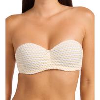 SEAFOLLY Mesh Effect Bandeau maudymosi kostiumėlio liemenėlė Ecru