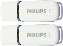 USB laikmena 2x „philips Snow“ Usb 2.0 atmintinė, 32gb, balta