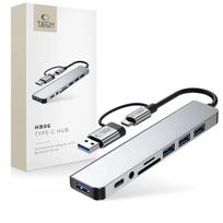 Tech-protect Hb06 8in1 Usb-c Hub: Usb, Sd, Audio, Greitas duomenų perdavimas