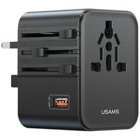 USAMS KINTAMOSIOS SROVĖS ĮKROVIKLIS KELIONINIS ADAPTERIS CC309 2XUSB-C 25W, SKIRTAS IPHONE 12 13
