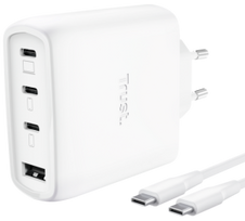 TRUST Maxo 65W 4-Port GaN Charger, White