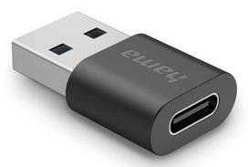 Hama USB Adapter, USB-A Plug to USB-C Socket, USB 3.2 Gen2, 10Gbit/s