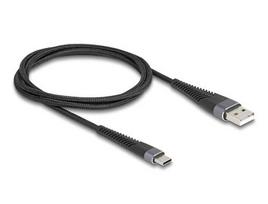 Delock 81121 USB cable, USB 2.0, 1 m, USB A to USB C, anthracite, black