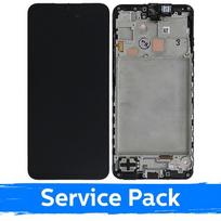 LCD ekranas skirtas Samsung A166 A16 5G juodas su rėmu (Service Pack)