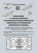 Rengiames 11 klasių mokinių matematikos žinių pirmajam tarpiniam patikrinimui (bendrasis kursas)