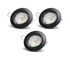 Aigostar - RINKINYS 3x LED įleidžiamieji šviestuvai 1xGU10/4,5W/230V 4000K juodi