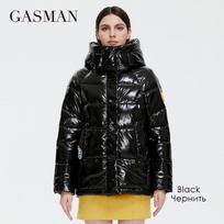 GASMAN 2021 Naujos žieminės striukės Moteriškas paltas Baltas Trumpas Madinga Personality Moteriška striukė su gobtuvu Neperšlampama Karšta parka 81051 S juoda