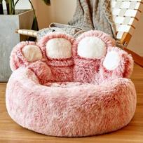 Šiltas veislynas Pet Bear Paw Shape House Mažo šuns lova Teddy Kennel 5-15KG Nuimama ir plaunama kačių lova 45cm rožinė