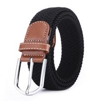 Unisex elastinis pintas drobės diržas studentams ir jaunimui 130cm juoda