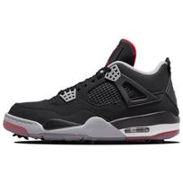 Air Jordan 4 Golf Bred Unisex Sneakers Black Fire-Red Cement-Grey CU9981-002 40.5