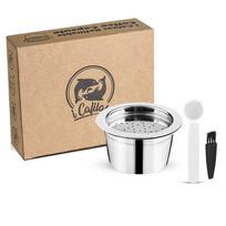 [i Cafilas][YK01] Daugkartinio naudojimo kavos kapsulės pakartotinai užpildomas filtras 304 nerūdijančio plieno kremo aparatas, skirtas Lavazza Blue Espresso Point Tchibo Cafissimo K Fee 1 Capsule sidabras