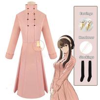 Anime Spy X Šeima Yor Forger Cosplay Kostiumai Rožinė Suknelė Ilga Perukas Auskarai Galvos apdangalai Kojinės Yor Briar Kasdieninė apranga Moterys Mergina S
