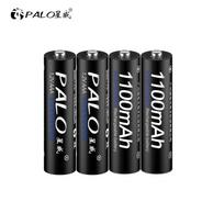 PALO 4-20vnt 1100mAh 3A AAA įkraunama baterija 1,2V Ni-MH AAA baterija Įkraunama aaa baterija 4pcs juoda