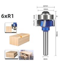 Allsome 6mm/6.35mm/8mm kotasApvalus kampinis frezos antgalis R1 R2 R3 Apdailos kraštų medžio apdirbimo freza Klasikinis frezavimo antgalis medienai 6xR1x22