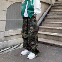 Amerikietiški High Street Retro Kamufliažiniai Hip-Hop Slim Vyriški Tiesūs Laisvalaikio Kelnės 2XL kamufliažas