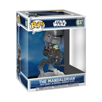 FUNKO POP! Rides DLX: Star Wars: Mandalorian & Grogu - The Mandalorian w/Grogu in Imperial Remnant AT-RT