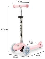Triratis balansinis paspirtukas HyperMotion su LED ratukais, rožinis, 3–8 m. vaikams