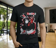 Populiarus Persona 5 Džokerio Juodas Unisex Marškinėlis S