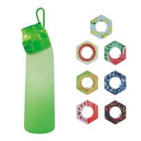 700 ml butelis, atnaujinamas vandens buteliuko rinkinys su 7 kapsulėmis geriamasis šiaudelis, lauko vandens butelis One Size žalia
