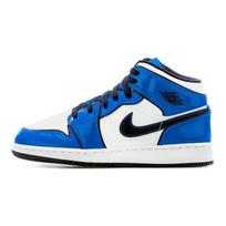 Air Jordan 1 Mid SE GS Signal Blue Vaikiški sportbačiai Balta Juoda BQ6931-402 36