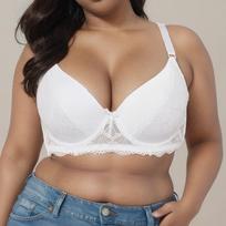 Didelio dydžio vasariniai apatiniai Prancūziški Elegant Daily Sexy Nėriniai Tinklinis Atgal Thin Molded Cup Underwire Liemenėlė E Cup 95E balta