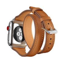Dvigubo apsisukimo juosta Apple Watch 40mm 44mm 38mm 42mm, pagaminta Italijoje iš tikros odos, dirželis apyrankė iWatch serija 3 4 5 se 6 dirželis For 38mm-40mm
