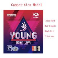 Yinhe Young ilgas spuogas OX stalo teniso guma, trinties / trinties neturinti Galaxy YONG guma stalo teniso raketei Red-2.1-Mid-Friction
