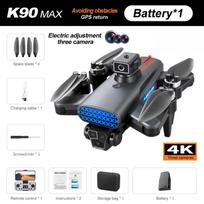 Naujas K90 Max Professional Drone 4K HD ESC 3 kamera be šepetėlių variklis GPS 5G WIFI 360 kliūčių išvengimo sulankstoma oro fotografija keturkopterio žaislo dovana GPS-1 Battery juoda