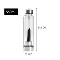 500 ml natūralaus brangakmenio stiklo grafinas tiesioginiam gėrimui Crystal Stick taurės stiklinis butelis su virve One Size juoda