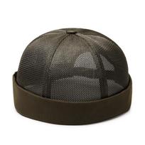 Meliono odos vasarinė tinklinė kepurė be briaunos: Unisex retro hip-hop, plonas ir kvėpuojantis. Adjustable fit for 56-60 cm head circumference armijos žalia spalva